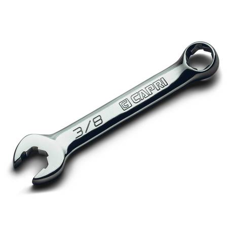 CAPRI TOOLS 3/8 in. WaveDrive Pro Stubby Combination Wrench for Regular and Rounded Bolts CP11750-S38SB